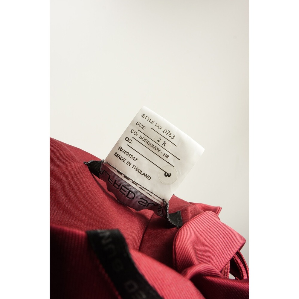 New Alfred Sung Satin Twill Women's 2 Burgundy Halter Lace Up A-Line Maxi Dress‎ - Picture 9 of 9